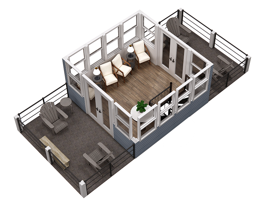 Floor 3: 3D View, Splash architectural layout