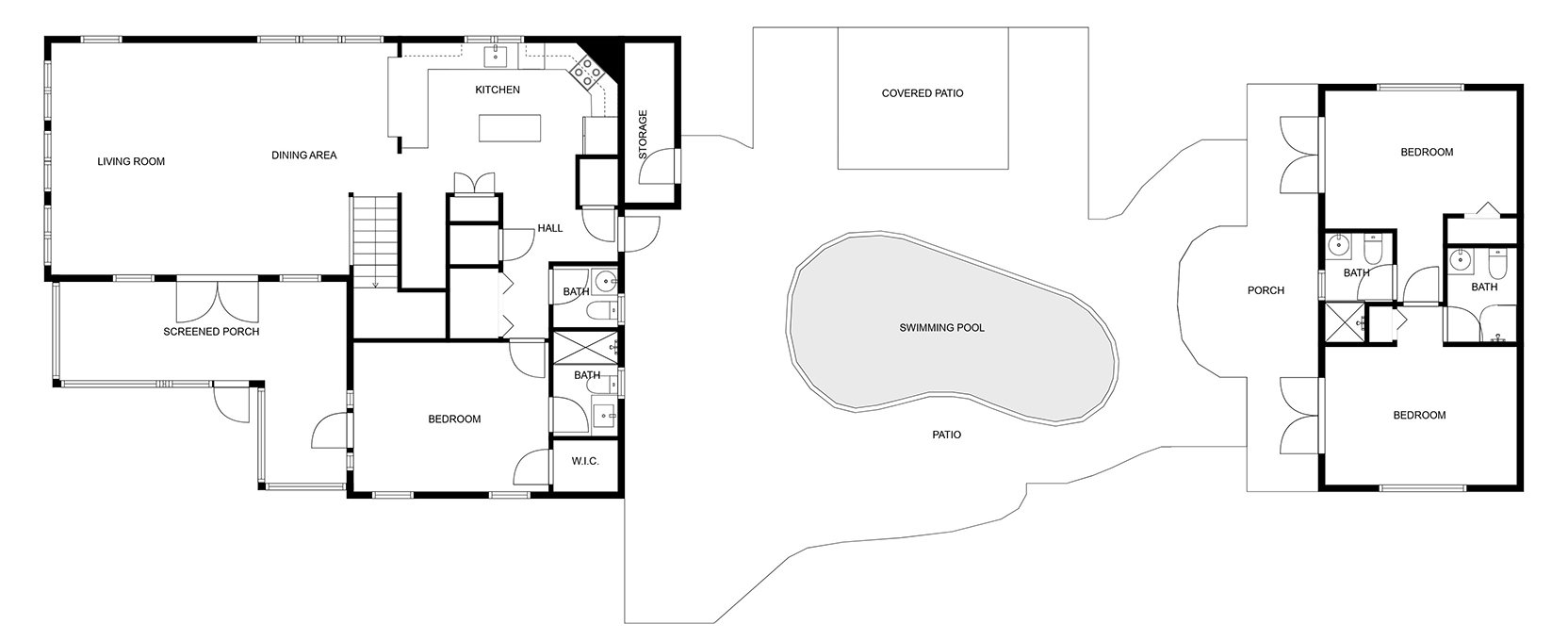 Floor 1: Floor Plan, Sunkissed architectural layout