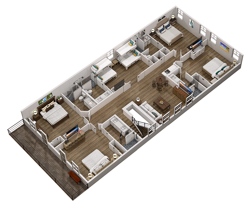 Floor 2: 3D View, Latitude architectural layout