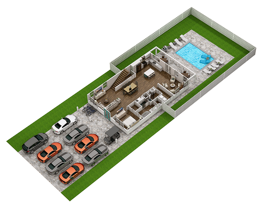 Floor 1: 3D View, Windsong architectural layout