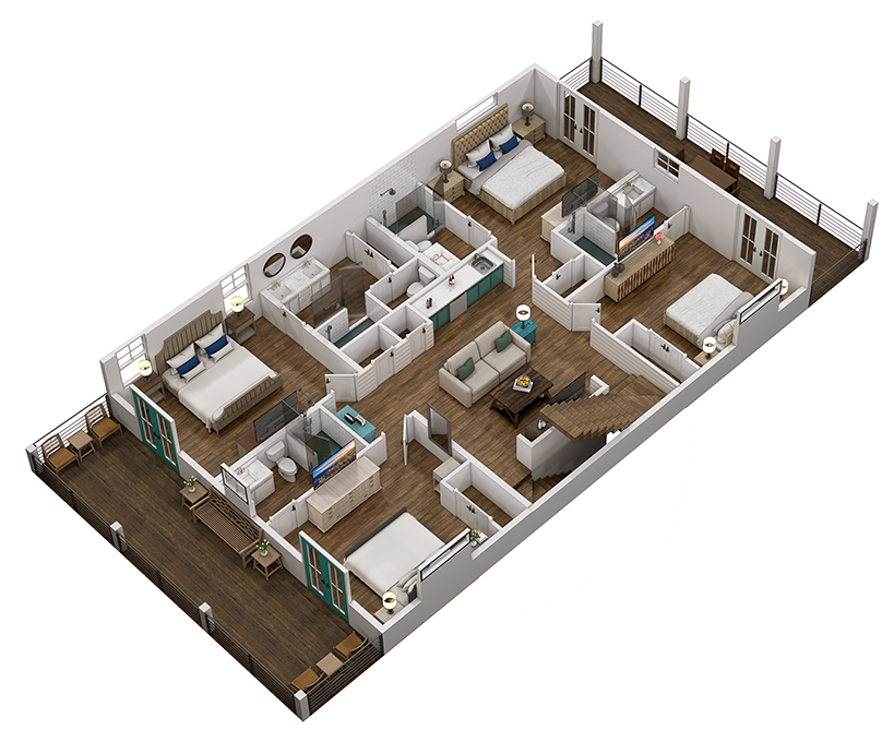 Floor 2: 3D View, Windsong architectural layout