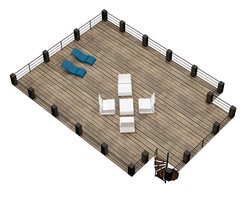 Floor 4: 3D View, Vista architectural layout