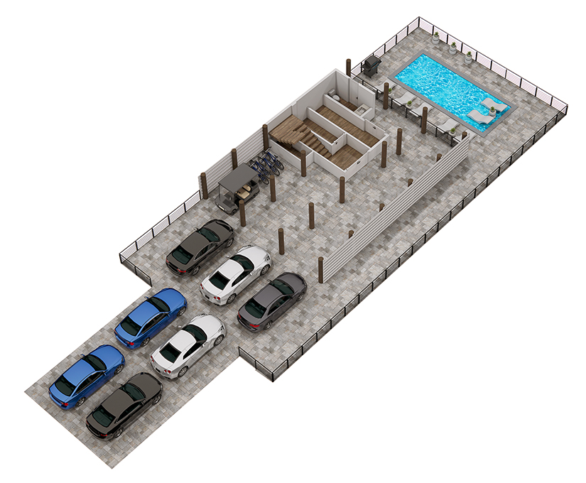 Floor 1: 3D View, Driftwood architectural layout