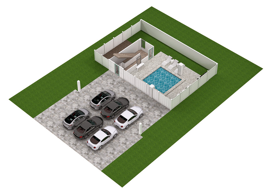 Floor 1: 3D View, Sundial architectural layout