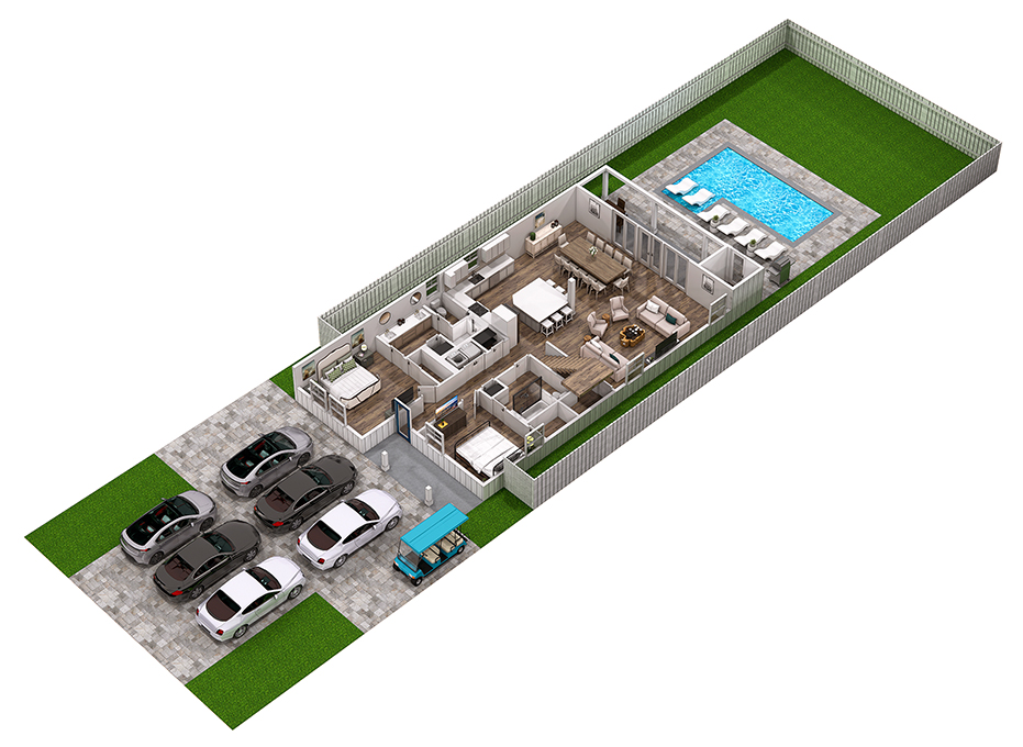 Floor 1: 3D View, Ovation architectural layout