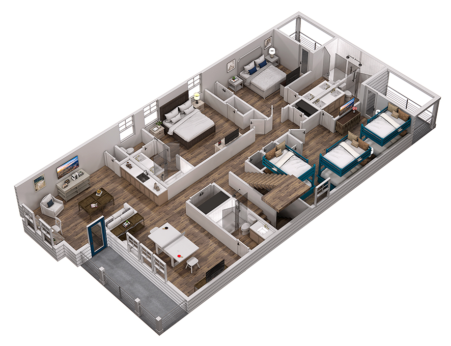 Floor 2: 3D View, Ovation architectural layout
