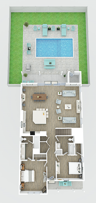 Floor 1: 3D View, Encore architectural layout