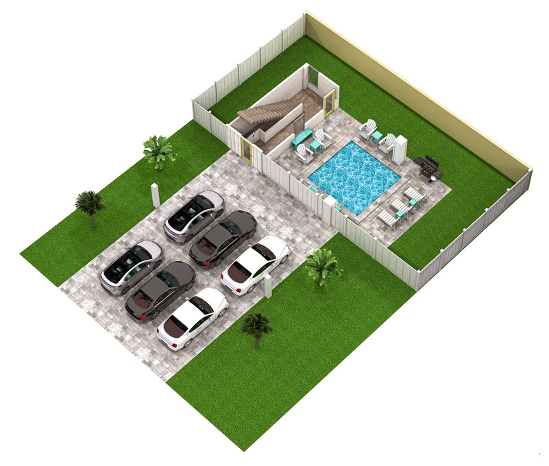 Floor 1: 3D View, Sunbeam architectural layout