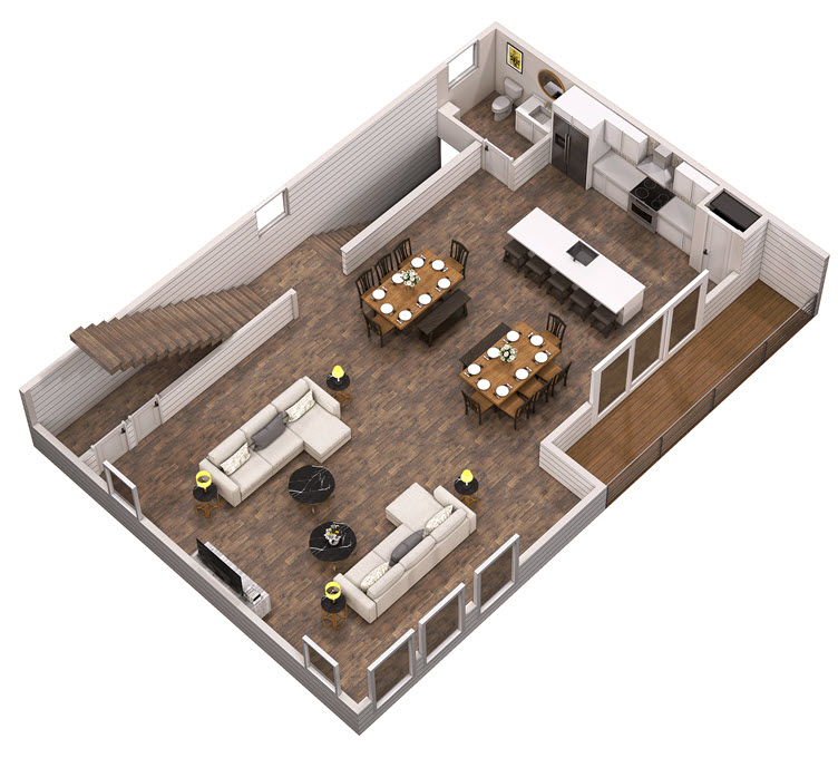 Floor 2: 3D View, Sunbeam architectural layout