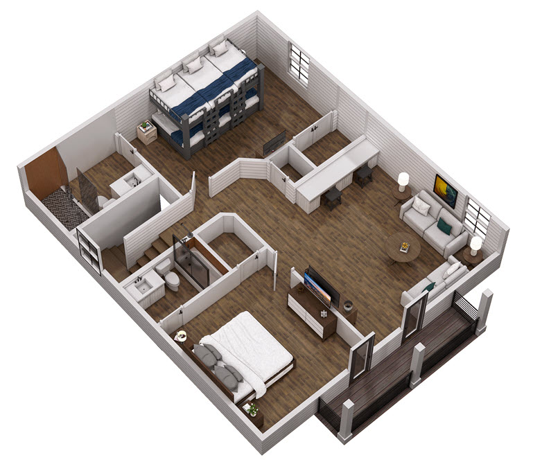 Floor 3: 3D View, Cypress architectural layout