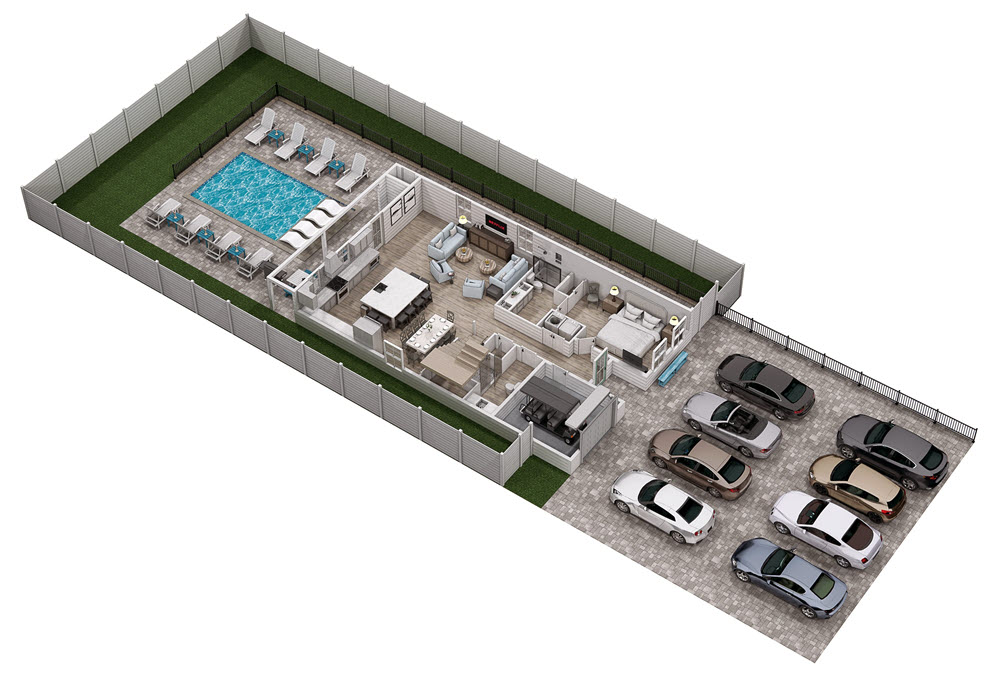 Floor 1: 3D View, Glimmer architectural layout
