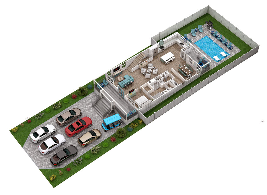 Floor 1: 3D View, Symphony architectural layout