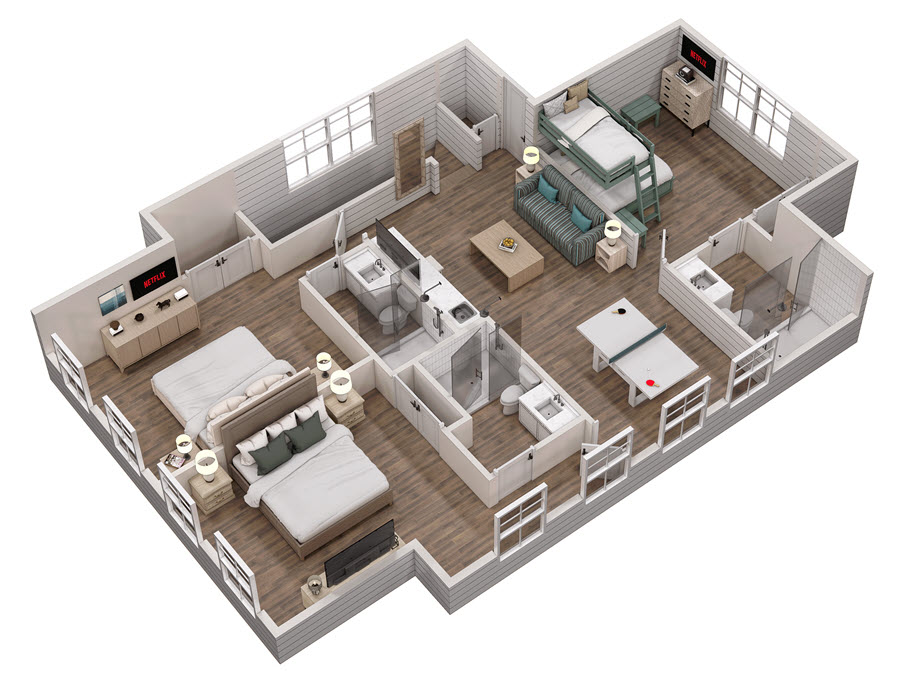Floor 2: 3D View, Symphony architectural layout