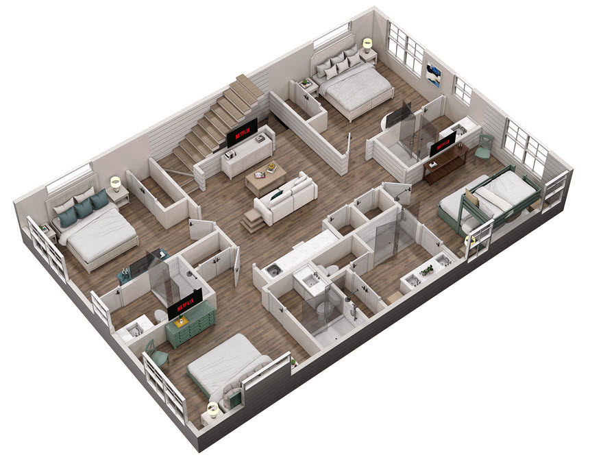Floor 3: 3D View, Symphony architectural layout
