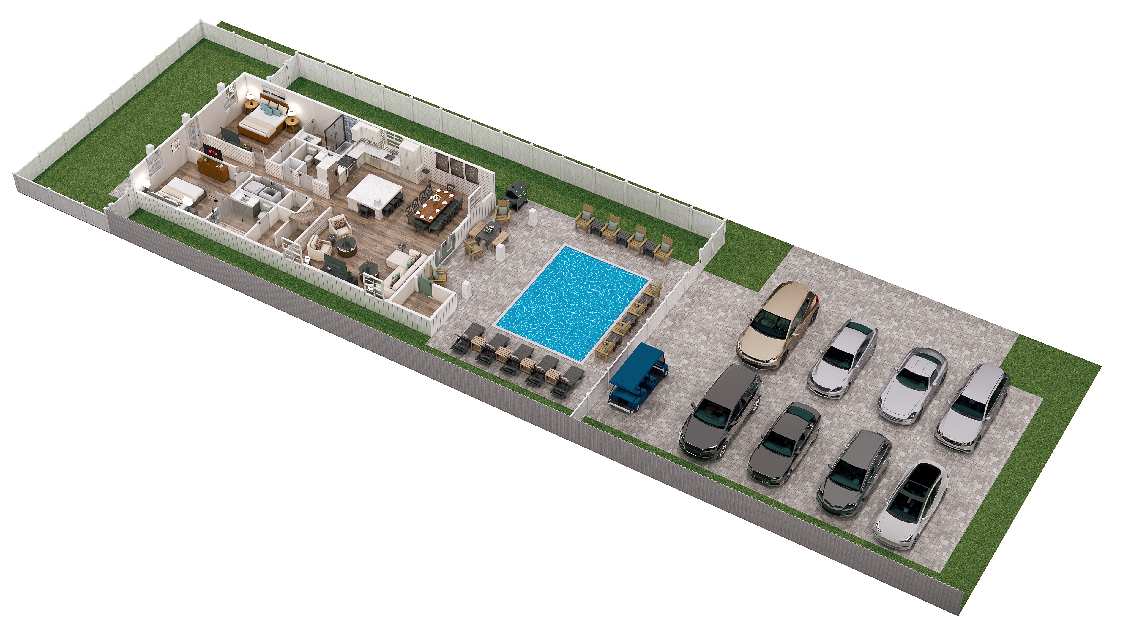 Floor 1: 3D View, Reefwood architectural layout