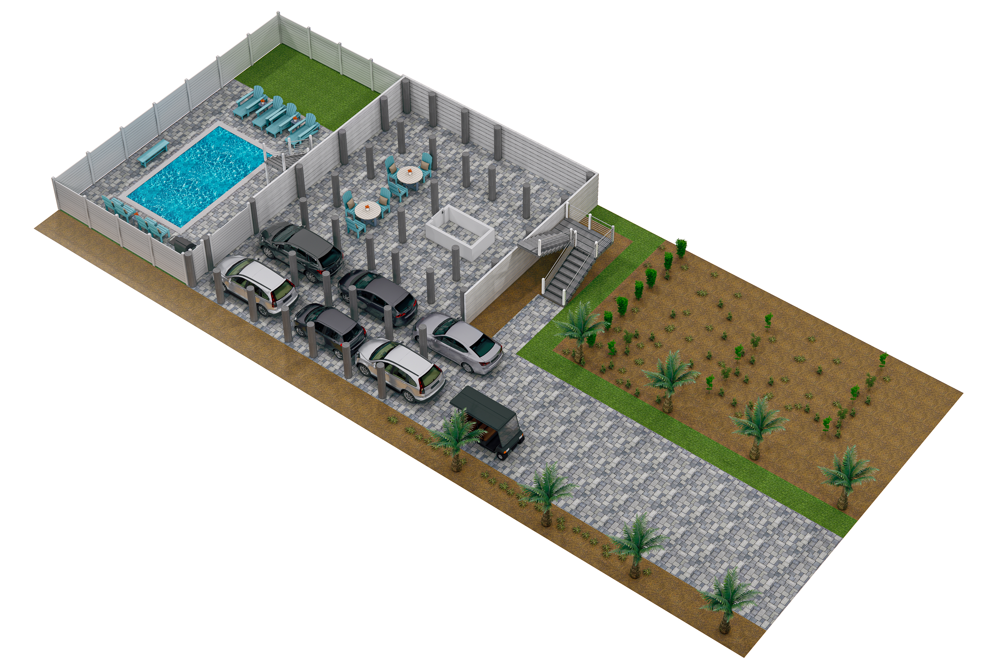 Floor 1: 3D View, Melody architectural layout