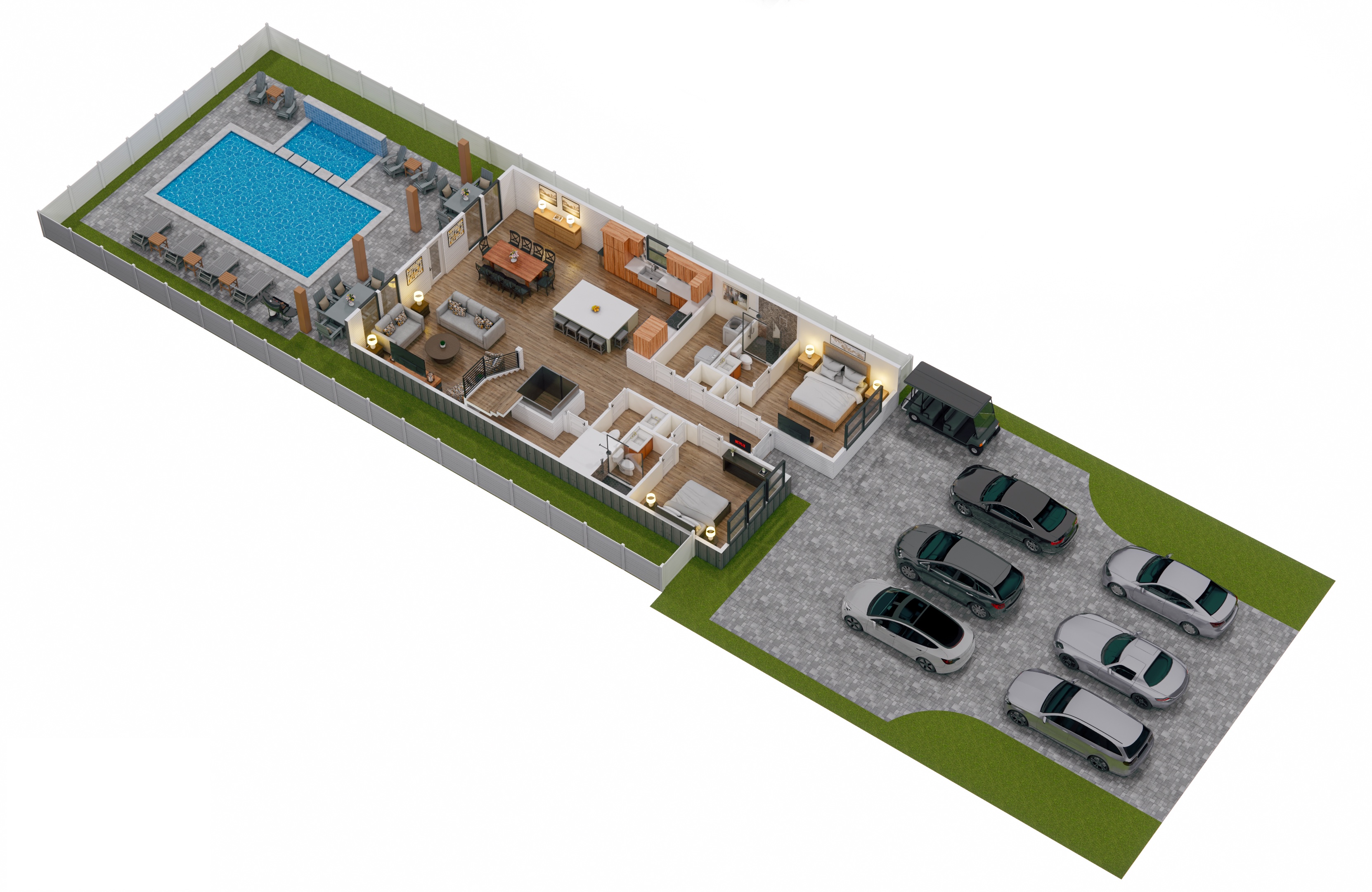 Floor 1: 3D View, Tango architectural layout