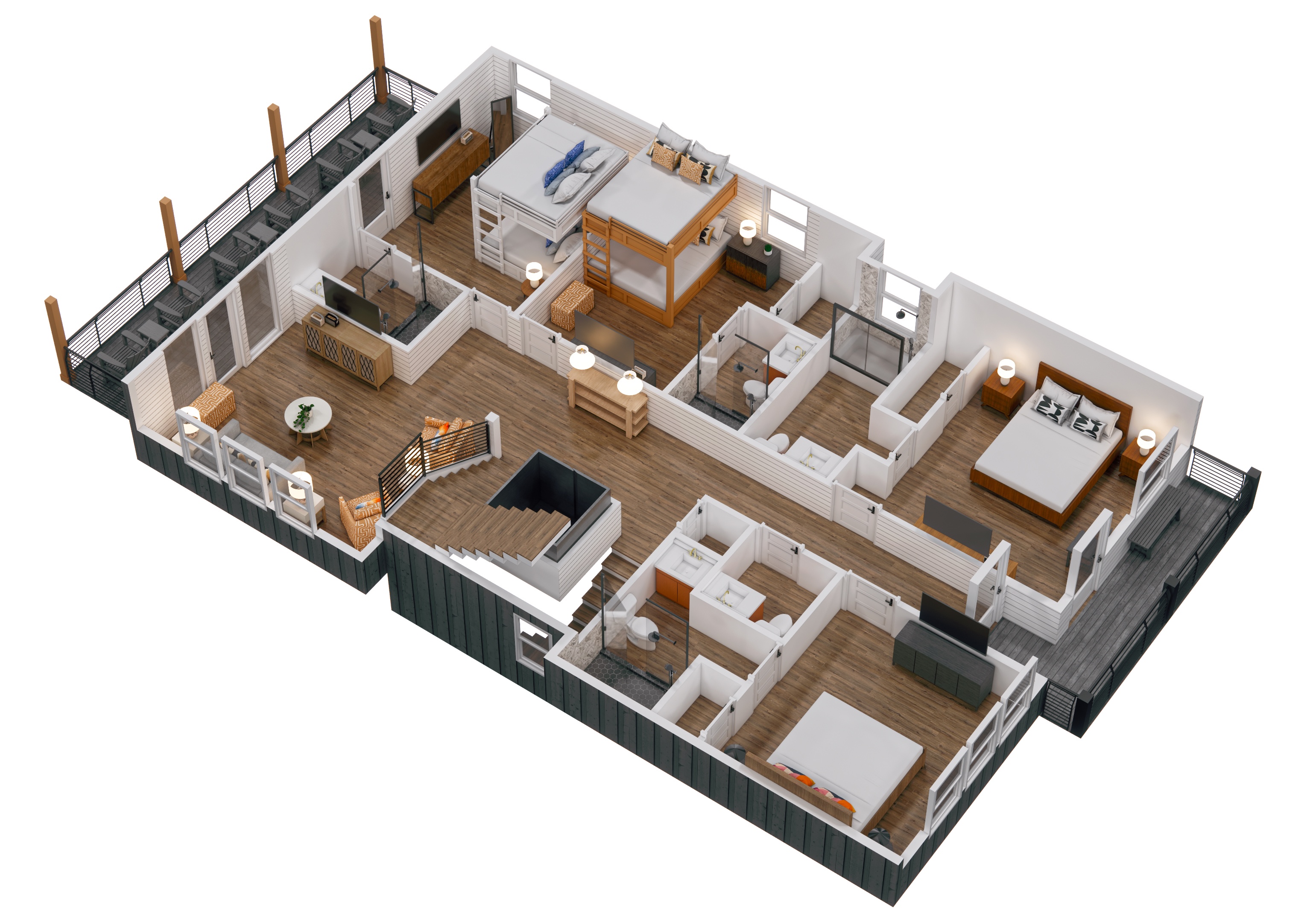Floor 2: 3D View, Tango architectural layout