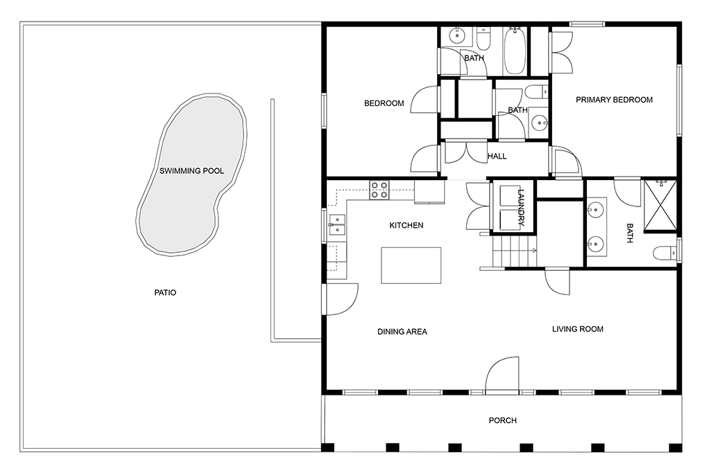 Floor 1: Floor Plan, Freestyle architectural layout