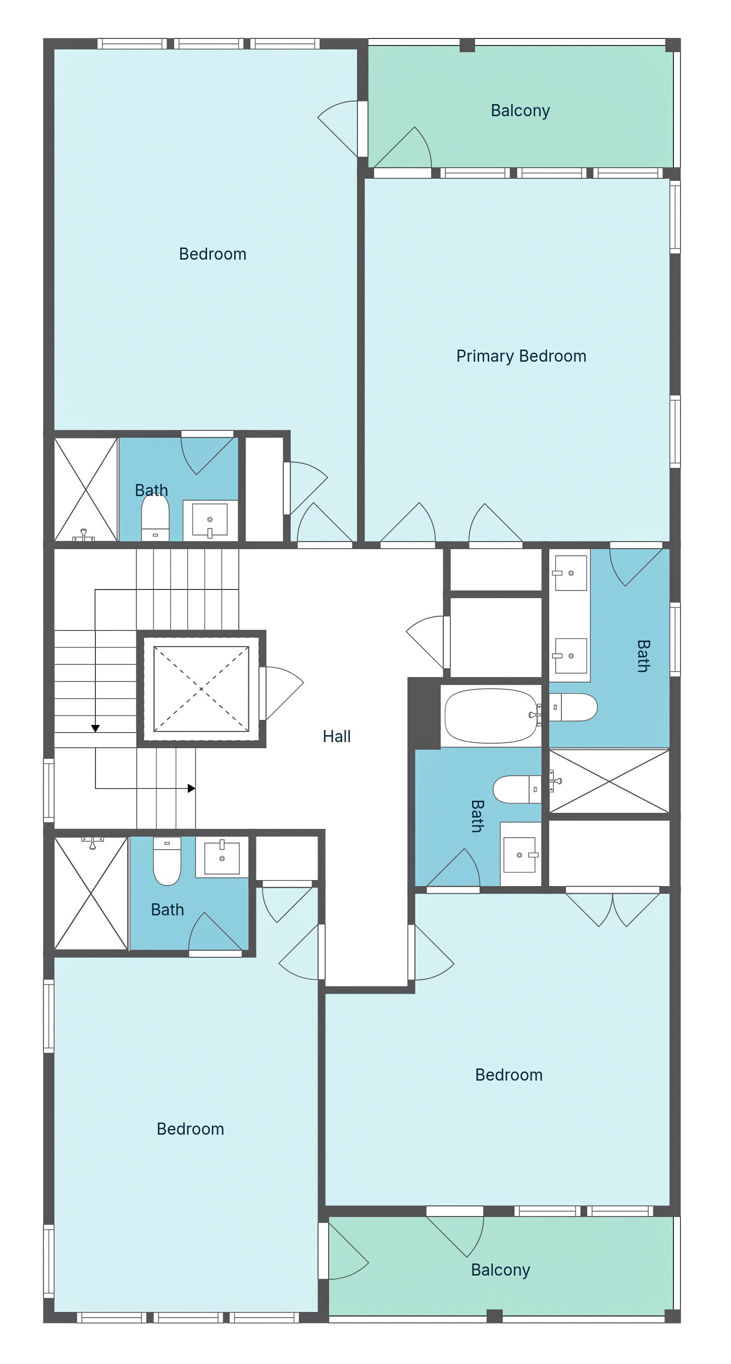 Floor 2: Floor Plan, Oceana architectural layout