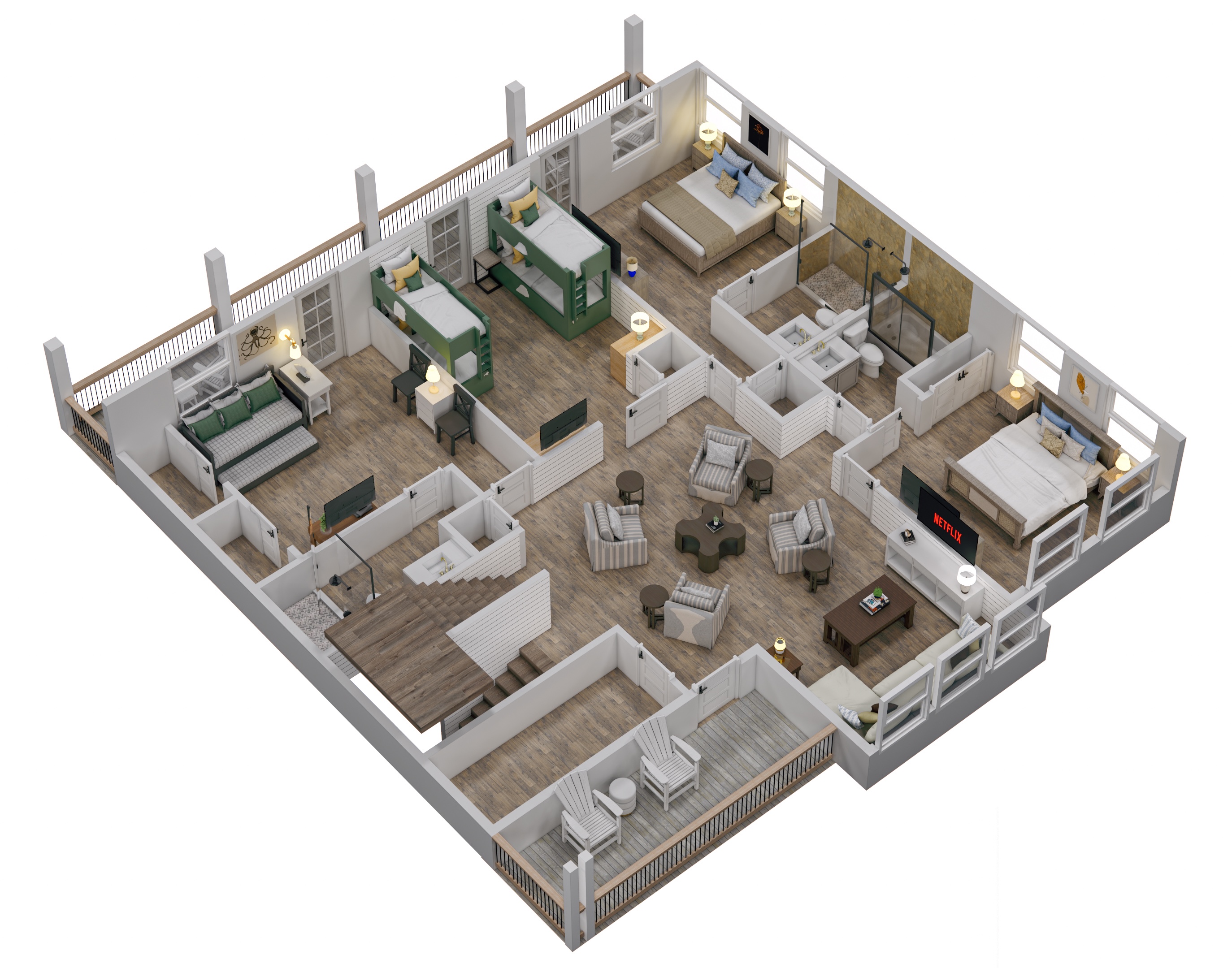 Floor 2: 3D View, Beacon architectural layout