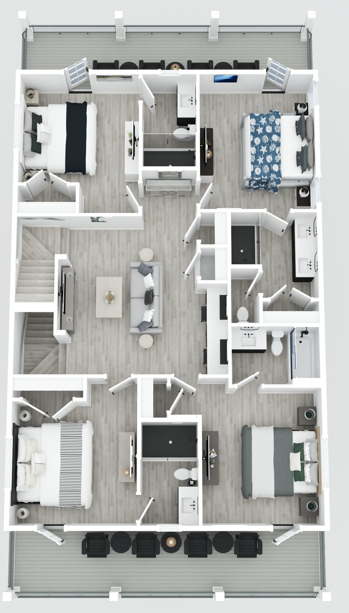 Floor 2: 3D View, Seahorse architectural layout