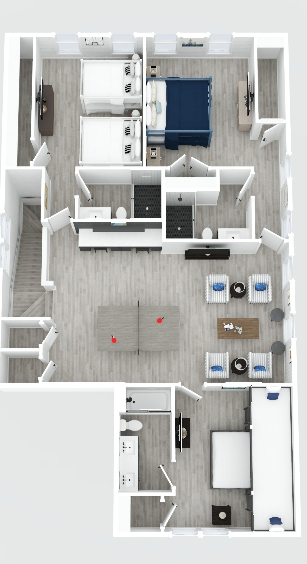 Floor 3: 3D View, Seahorse architectural layout