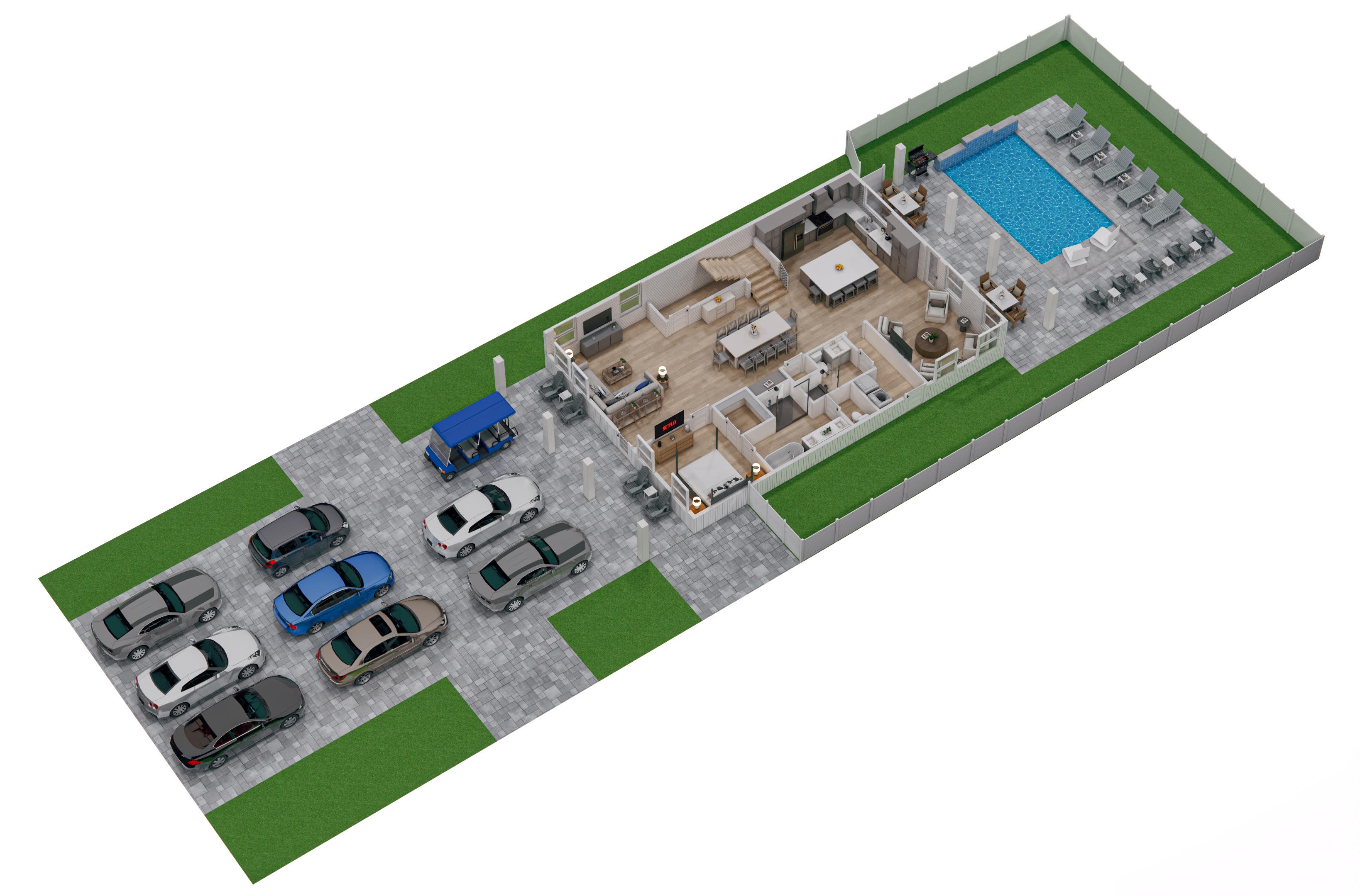 Floor 1: 3D View, Starfish architectural layout