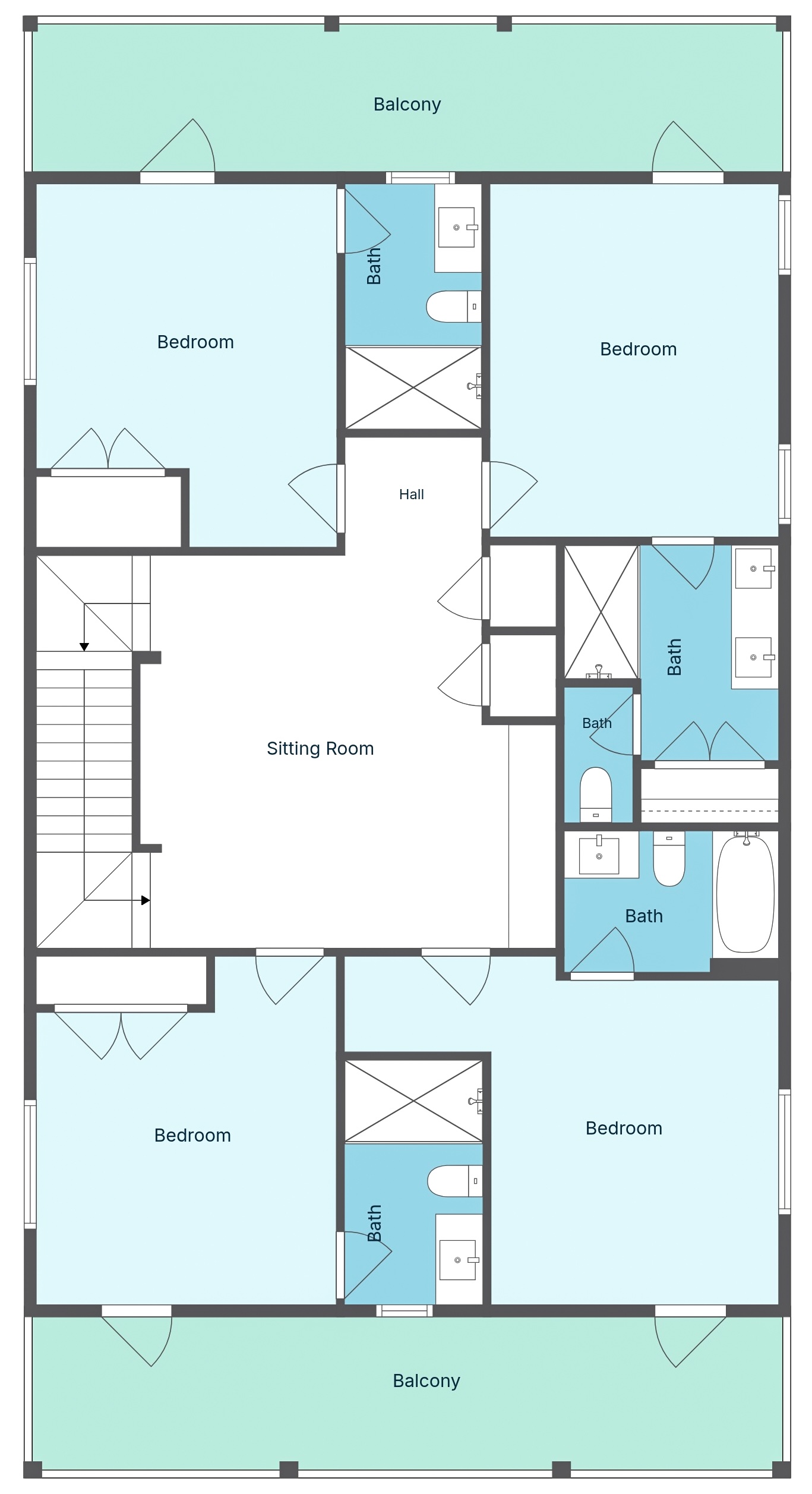Floor 2: Floor Plan, Starfish architectural layout