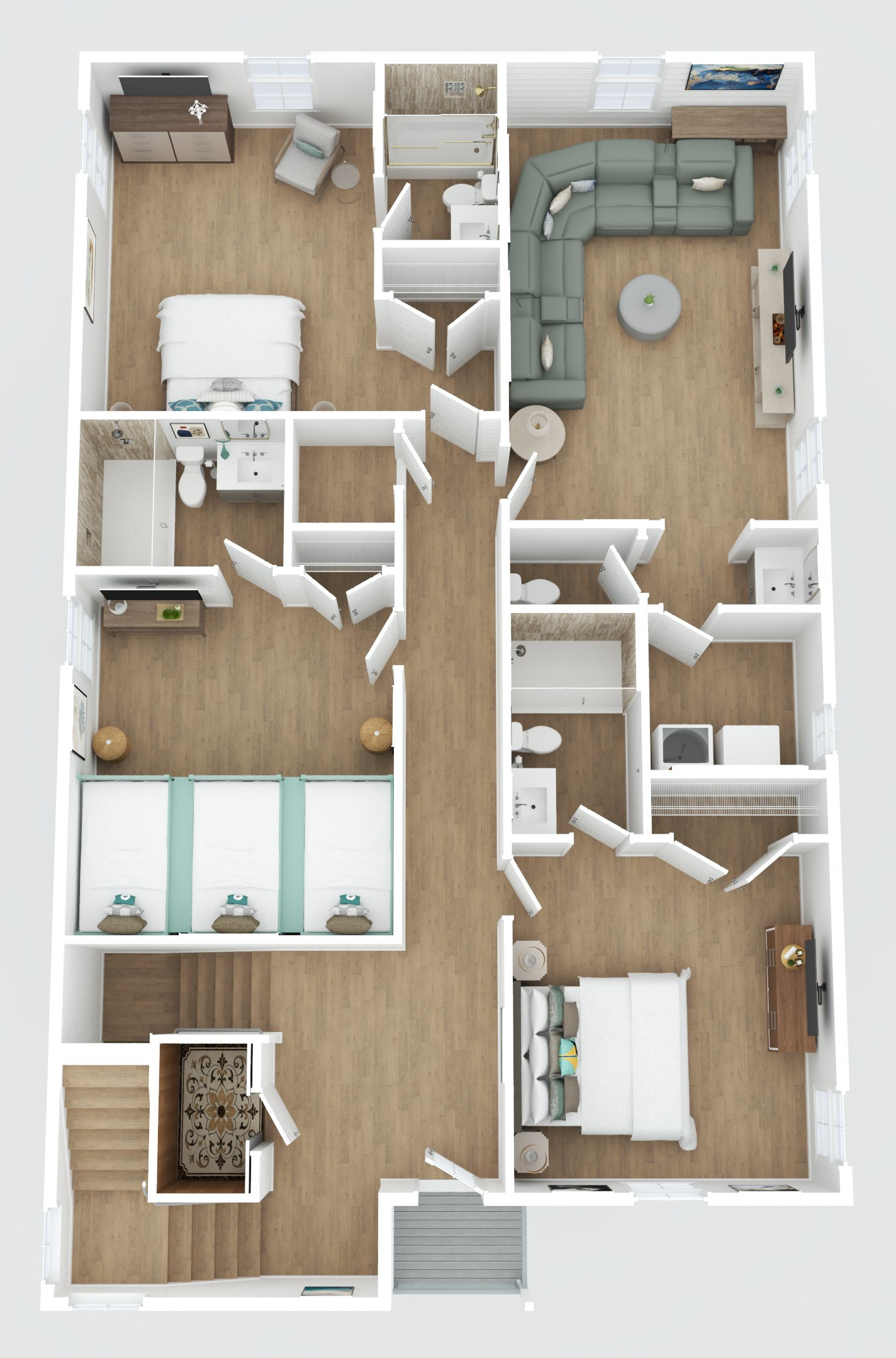 Floor 2: 3D View, Yachtmaster architectural layout