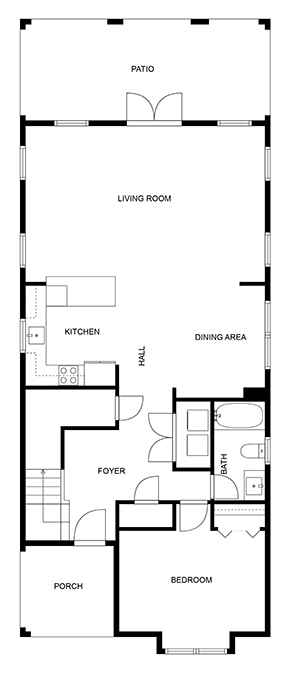 Floor 1: Floor Plan, Seafoam architectural layout