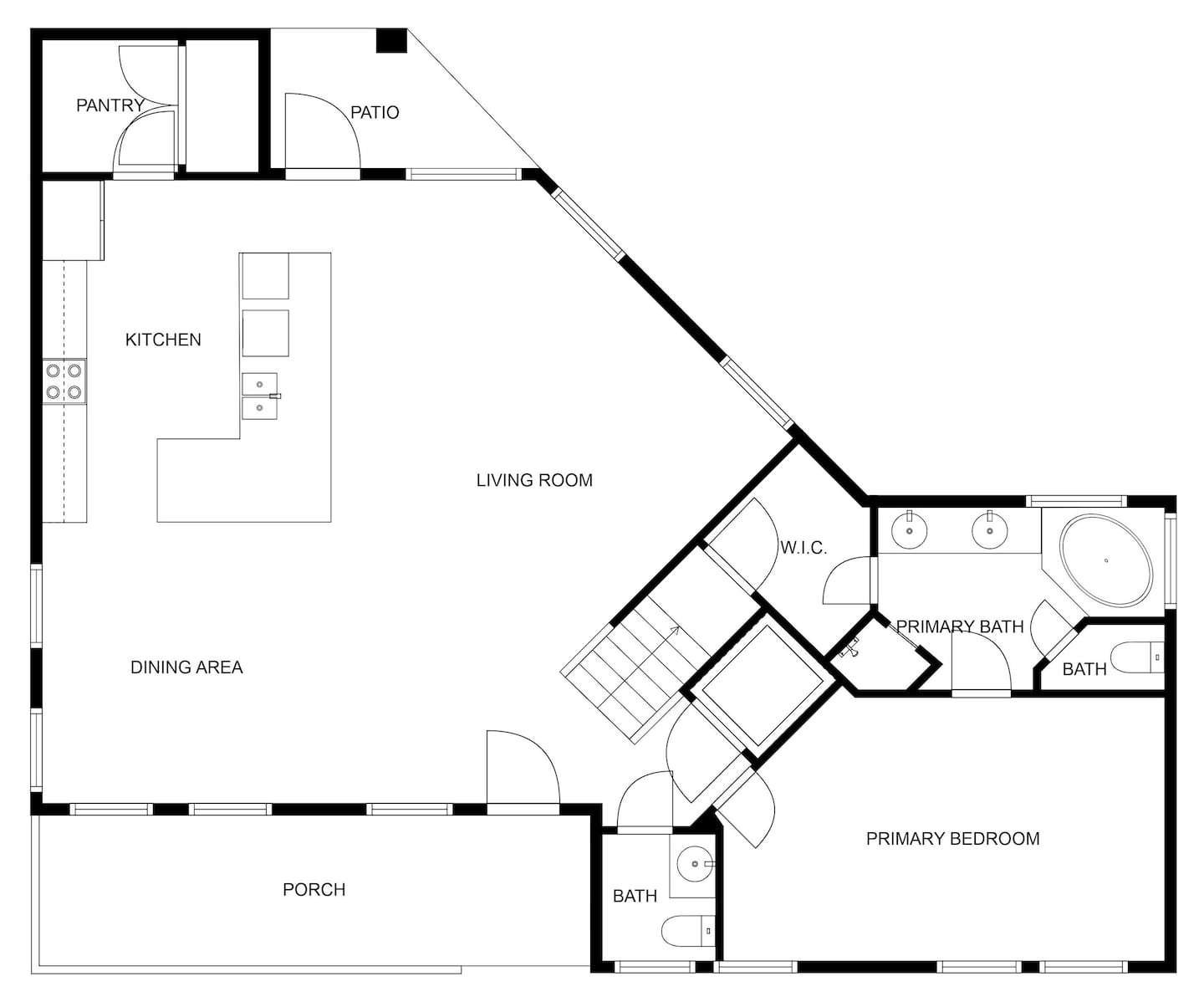 Floor 1: Floor Plan, Shenanigans architectural layout